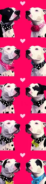 Free dog bookmark featuring pitbulls in hot pink tones